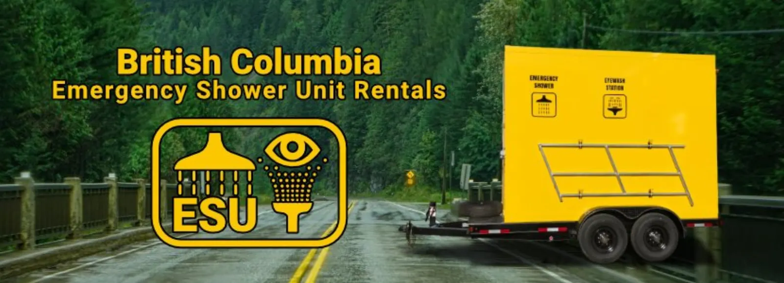 Emergency shower unit at a British Columbia industrial site